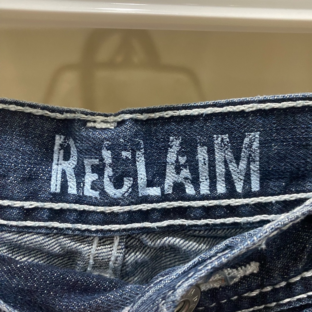 Reclaim Slim Straight Jeans Mens 31x30 Medium Wash Denim 100% Cotton Tote 0163 - Picture 4 of 13
